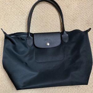 Longchamp black nylon tote